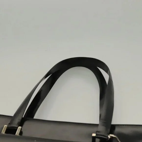 GUCCI Tote Bag Patent leather Black Silver Auth
